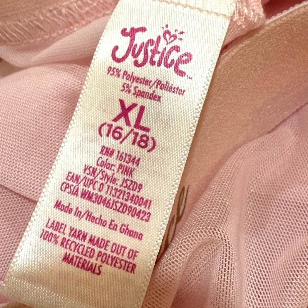 Justice Light Pink Mini Skirt sz XL Girls